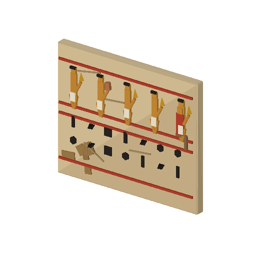 Low-poly Tomb Interior 3D model: Tomb Mural Panel