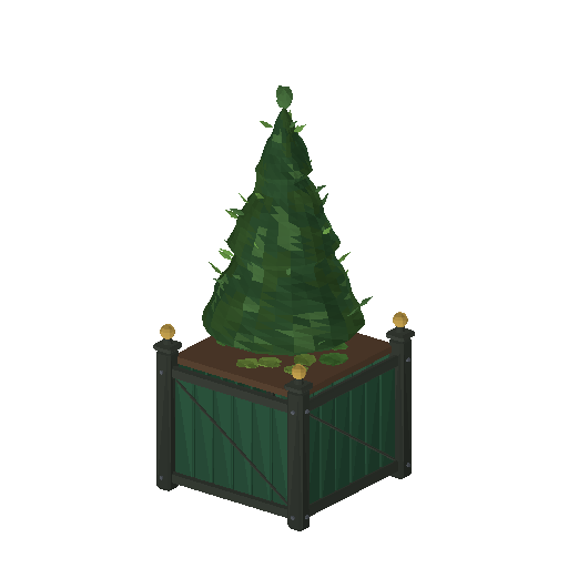 Low-poly Nature 3D model: Topiary Cone 01