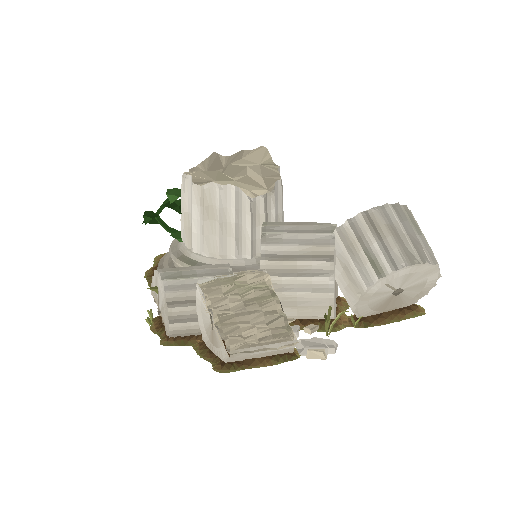 Low-poly Props 3D model: Toppled Drums
