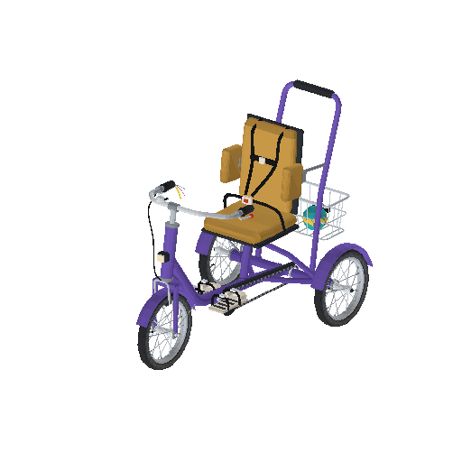Low-poly Vehicles 3D model: Adapted Tricycle
