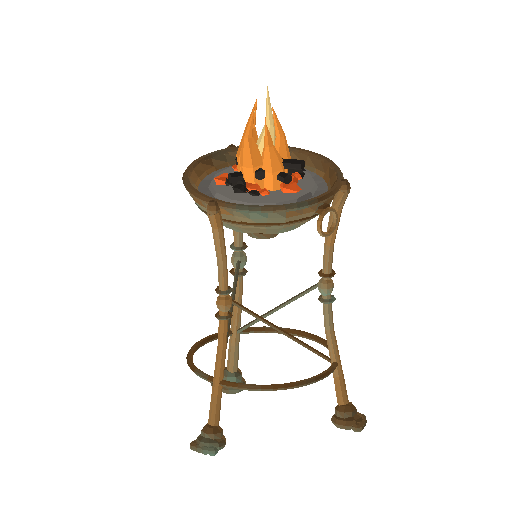 Low-poly Props 3D model: Tripod Brazier