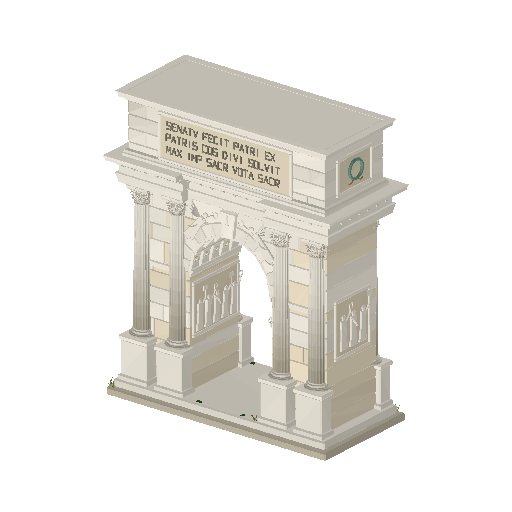 Low-poly Lot Structures 3D model: Triumphal Arch