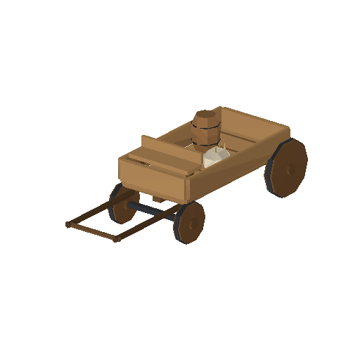 Low-poly Vehicles 3D model: Veh Horse Cart 01