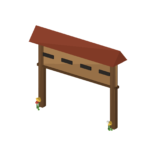 Low-poly Signage 3D model: Village Entrance Sign 01
