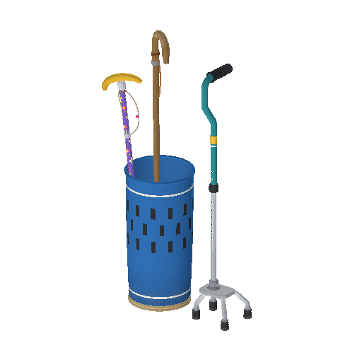 Low-poly Assistive Devices 3D model: Walking Stick Set