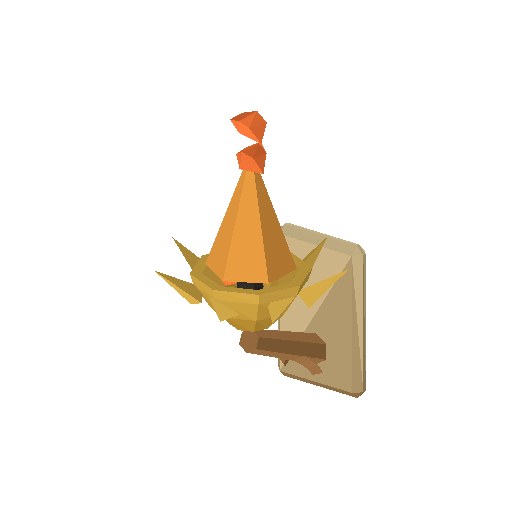 Low-poly Tomb Interior 3D model: Wall Torch Sconce
