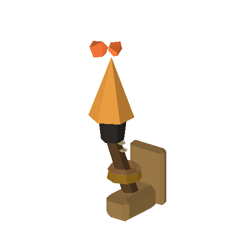 Low-poly Props 3D model: Wall Torch