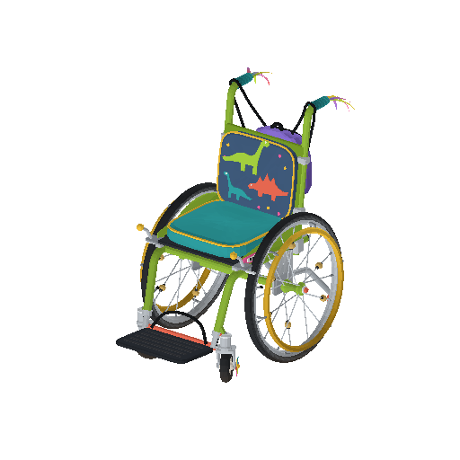 Low-poly Assistive Devices 3D model: Children's Wheelchair
