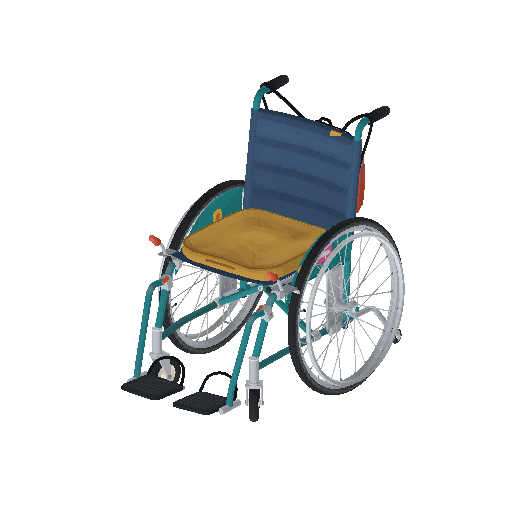 Low-poly Assistive Devices 3D model: Manual Wheelchair