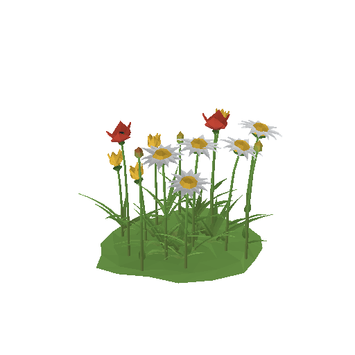Low-poly Nature 3D model: Wildflower Scatter
