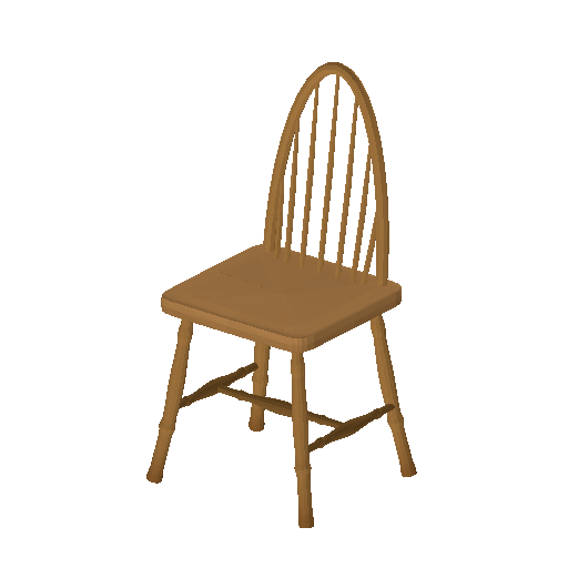 Low-poly Interiors 3D model: Windsor Chair