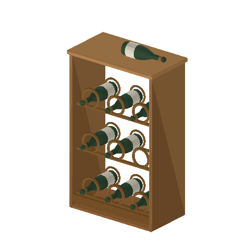 Low-poly Interiors 3D model: Wine Rack