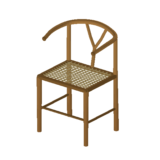 Low-poly Interiors 3D model: Wishbone Chair