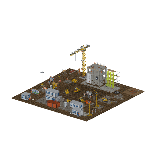 Low-poly 3D asset pack: Construction Site Kit (63 models)